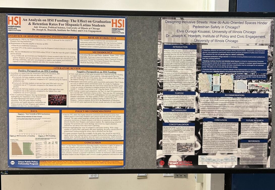 Fellows Jair Alvarez's and Elvis Kouassi's research posters